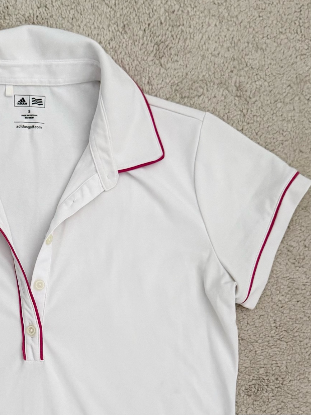 Adidas White Golf Shirt Size Small - Picture 8 of 14